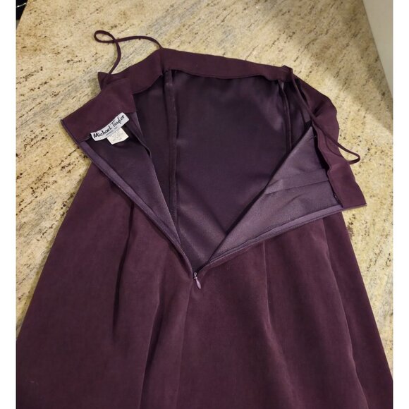 Michael Taylor Sz 10 Wine  2 Piece Sleeveless Sheath Long Blazer Dress Set Mini - Picture 11 of 16